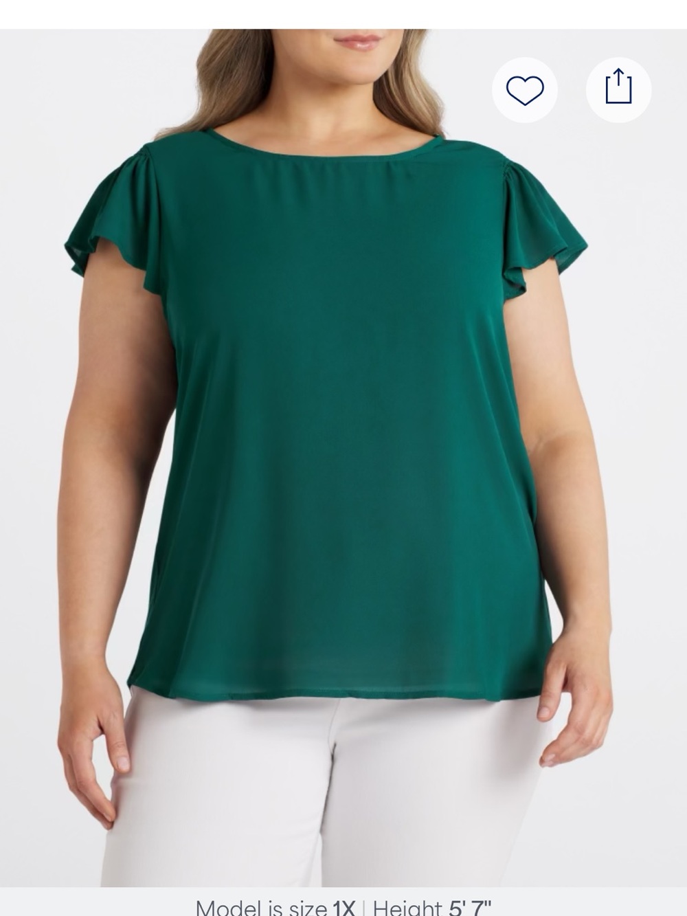 Papermoon Mixed Material Green Flutter Sleeve Blouse
